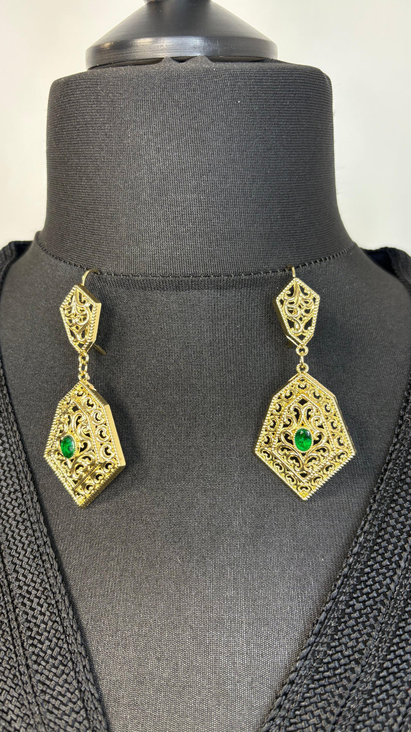 Boucles D'oreilles Pendantes vert