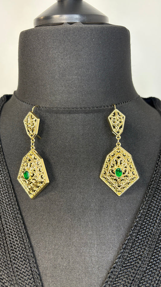 Boucles D'oreilles Pendantes vert