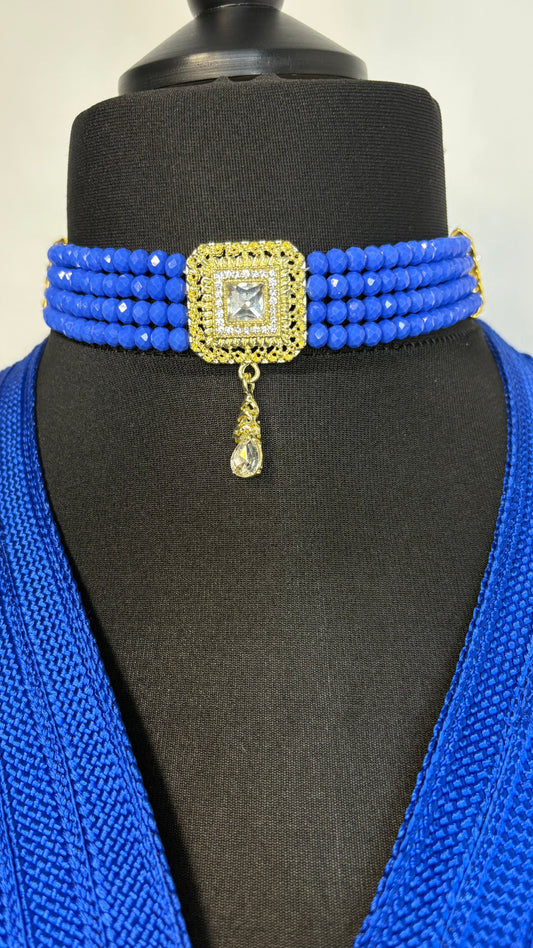 Collier Ras du Cou Bleu Jean