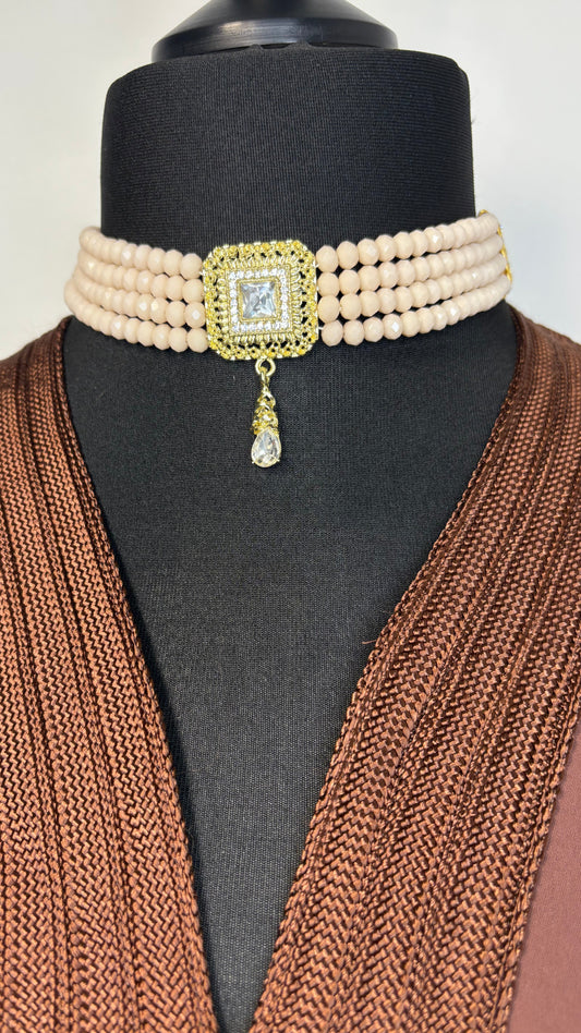 Collier Ras du Cou Beige